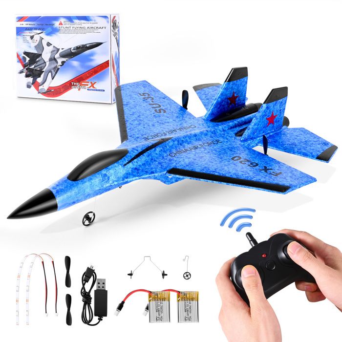 Avion Télécommandé 2,4 GHz – Démarrage Sol Ou Main – Gyroscope 3 Axes – LED – Batterie 150 MAh X2 – EPP – Pour Débutants Enfants (jaune)