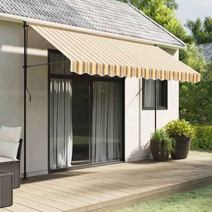 vidaXL Tissu de remplacement pour auvent rayures multicolores 35x25m 367735