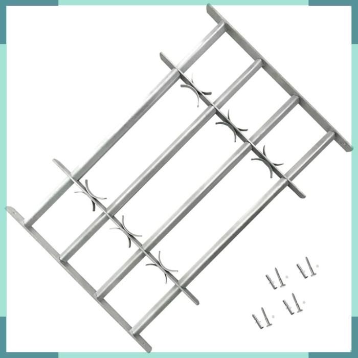 ASHATA Grille réglable de sécurité de fenêtres et 4 barres 500-650 mm -FHE141385