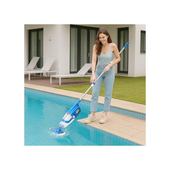 ALIGHTUP - Électrique Nettoyeur de piscine Aspirateur de piscine électrique à main Batterie haute capacité - Bleu + Blanc