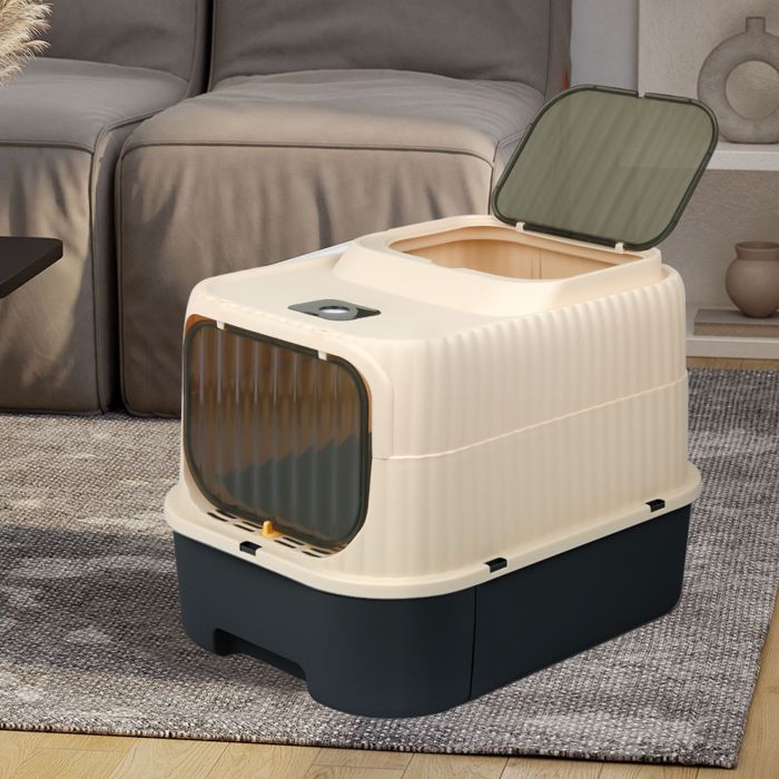 Meilleurs prix pour MIPAN-BAC A LITIERE Litière pliable pour chat - 37 x 49 x 37 cm - Meuble avec deux ouvertures capacité de charge de 15 kgnoir