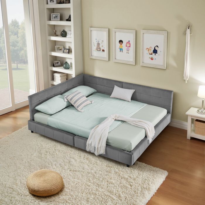 VidaXL Chaise Longue Canapé 2 Places Crème - Tissu Polyester & Mousse - 141x55,5 Cm - Pour Salon Chambre - 10