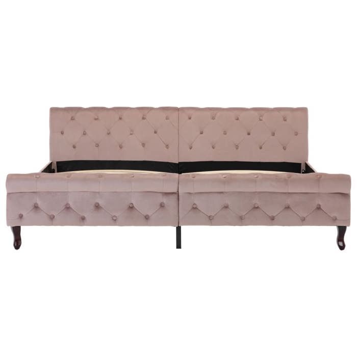 Rose 200 x 200 cm - Lit Bois - stables et durable - Cadre de lit - matelas non inclus - rose velours 200x200 cm 001_679351