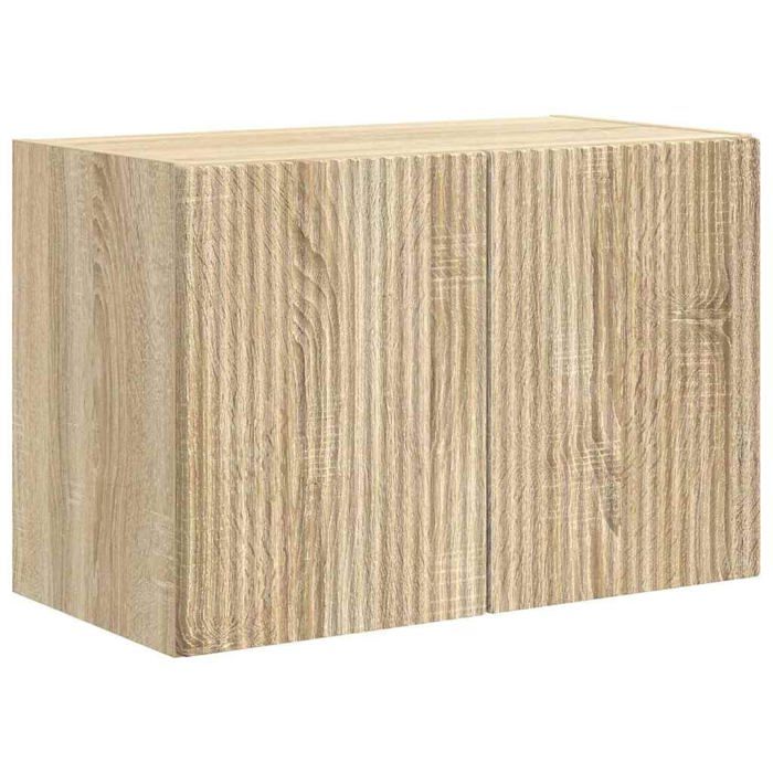 Meuble TV mural - vidaXL - Chêne Sonoma - 59 5x31x40 cm - Bois dingénierie - 2 portes - 1 étagère - Rangement mural