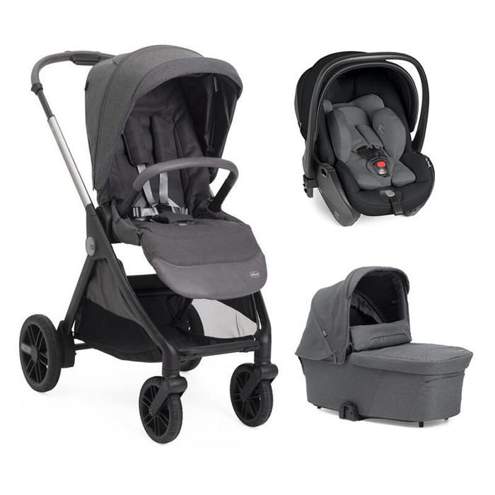 CHICCO - Poussette Trio Bellagio 2 + Siège auto First Seat Recline + Nacelle Flexi Black Satin
