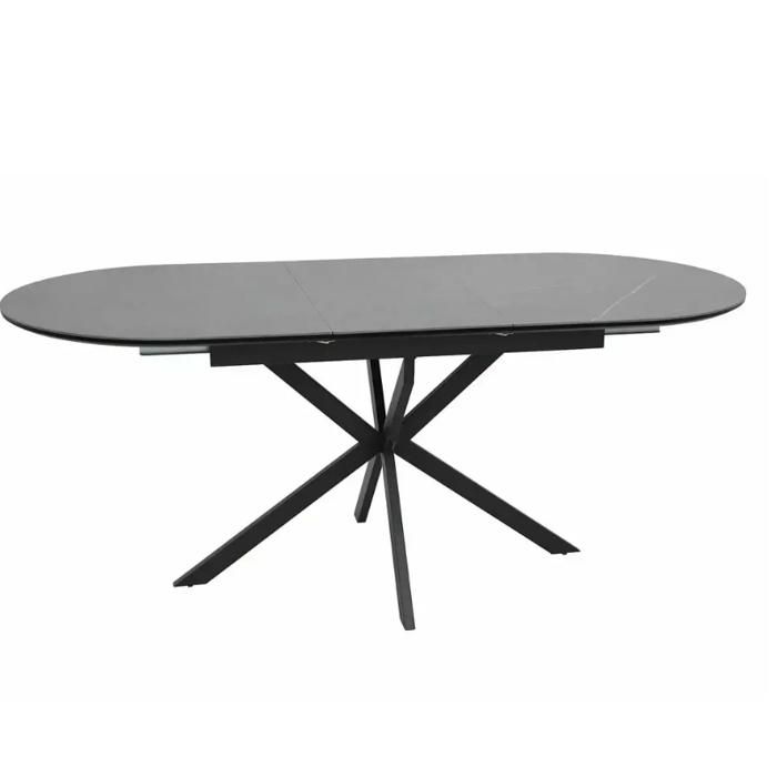 Table à Manger - Meubles&Design - Table repas extensible 140 cm ovale gris mat 8 personnes pied métal BOREALIZ6 Table à Manger - Meubles&Design - Table repas extensible 140 cm ovale gris mat 8 personnes pied métal BOREALIZ6