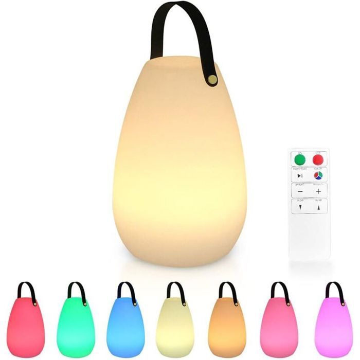 Lampe dextérieur rechargeable - PZCC - Modèle standard - Télécommande - Intensité variable - Batterie 1200 mAh
