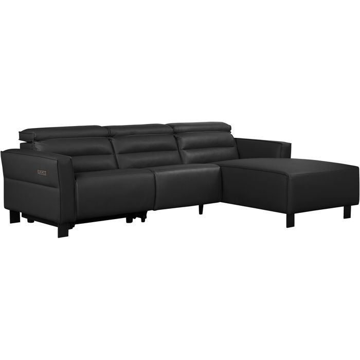 Carpari-canapé Dangle 3 Places Avec 1 Relax Électrique droit En Pu Noir Carpari-canapé Dangle 3 Places Avec 1 Relax Électrique droit En Pu Noir
