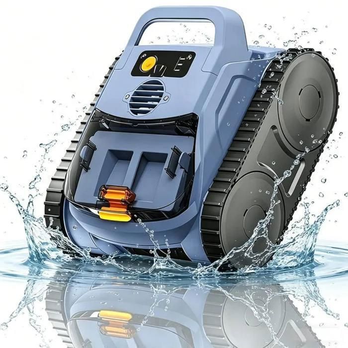 Robot Piscine sans Fil Nettoyage du Fond Parois et Ligne dEau Forte Puissance dAspiration Autonomie 180Min&200m²