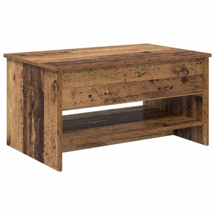 Marron Table basse(1 PC) - JMS - Support 30 kg - table de café - Bois Ancien 80x50 5x41 5 cm Bois dingénierie T61438