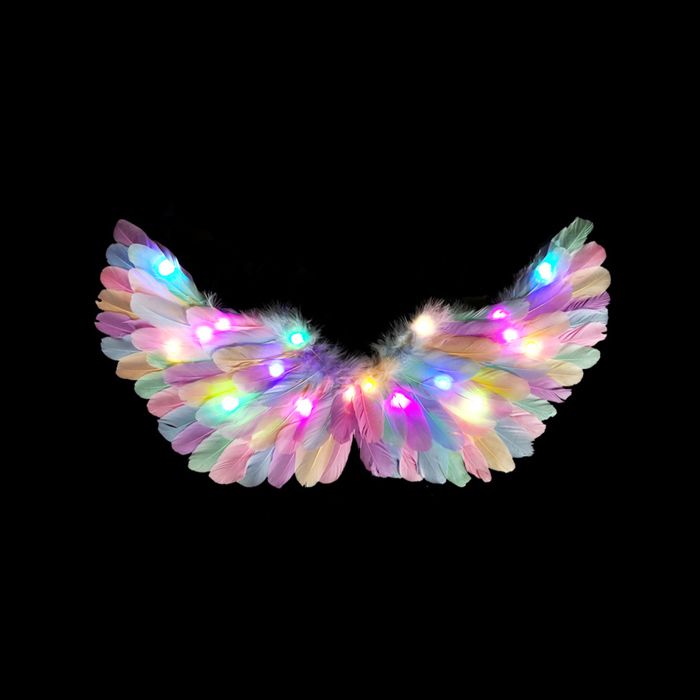 ARAMOX costume d’aile lumineuse LED Ailes lumineuses 3 Modes déclairage couleur Macaron lumière LED luminaire fete