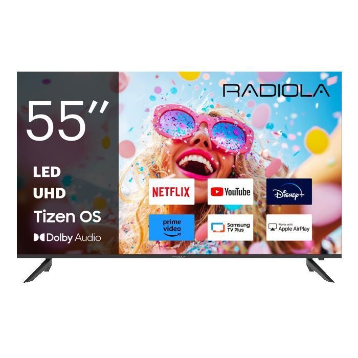 Télévision LED RADIOLA RA55A2T 55 (139 cm) 4K UHD 3840x2160 Smart Tizen Wi‑Fi HDMIx3 USBx2