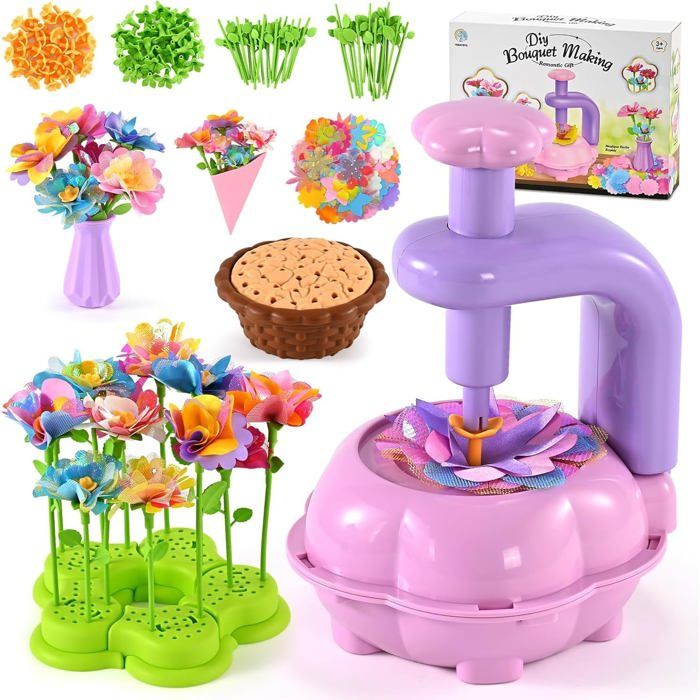 Activité Manuelle Enfant Jouet Bricolage Filles de Atelier Loisir Creatif Création Bouquet de Fleurs Jeux Cadeau Fille 3 Ans+