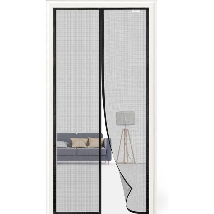 Moustiquaire 130x225cm magnétique anti-mouche noir