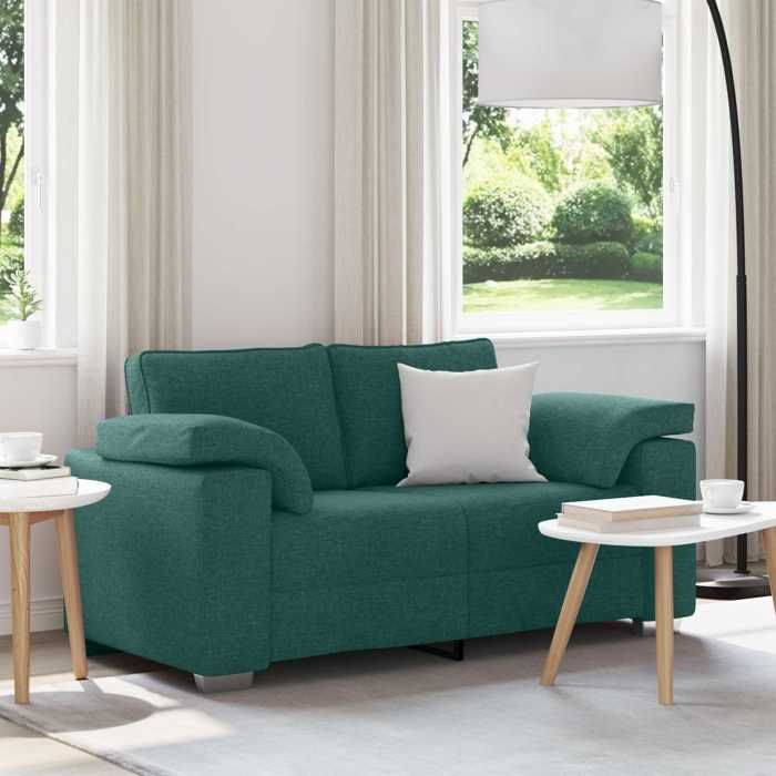 Sofa intérieure moderne vidaXL Canapé deux places Vert foncé 160 cm tissu(7010）