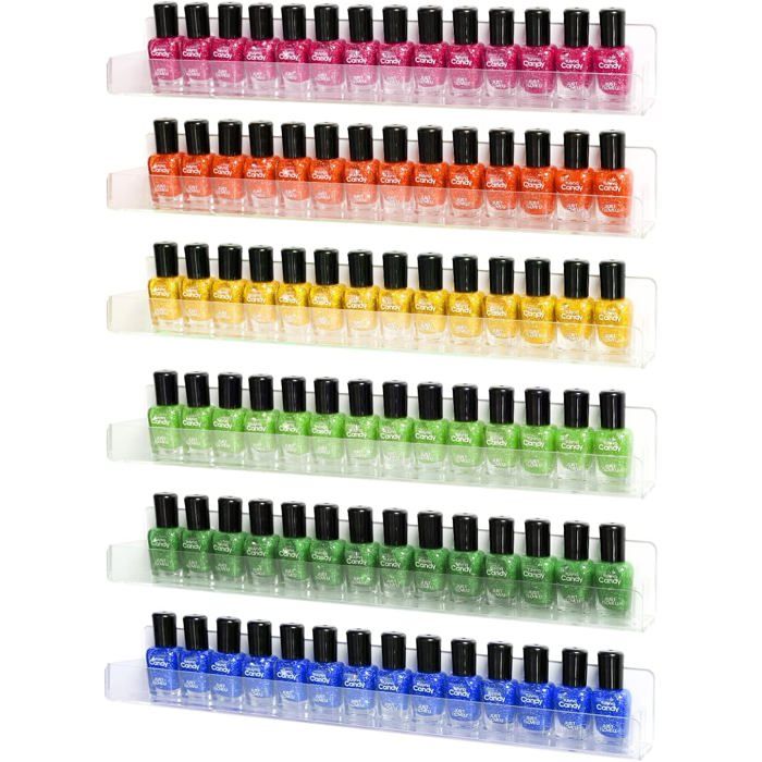 Lot de 6 étagères murales transparentes pour vernis à ongles-En acrylique-Pour huiles essentielles peinture à lalcool-38 1 cm