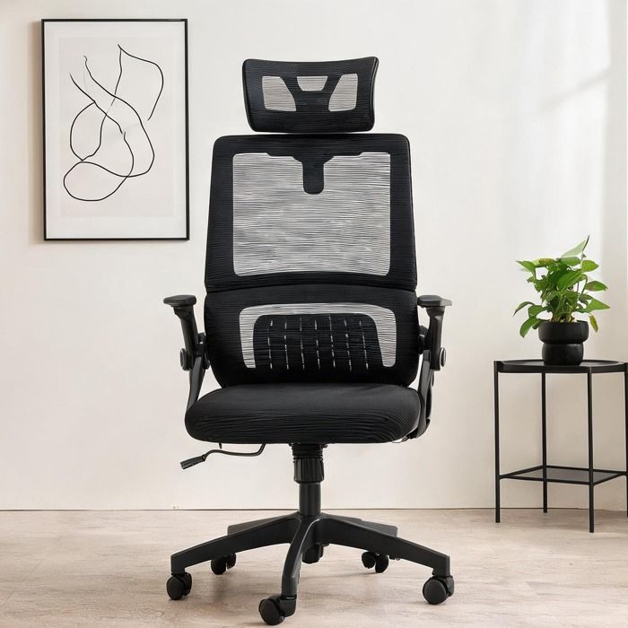 23.6 x 24 x 47.8 in Office Chairs with noir and assise mousse Maille Noir Maille