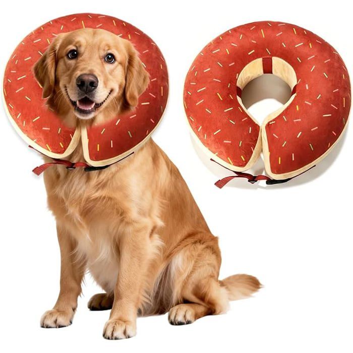 Collerette pour Chien Anti Marron XL En Polyester Régble et Lavable Doux et Confortable Protège XL COLLERETTE