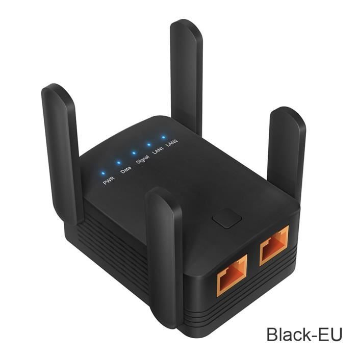 Noir-UE - Répéteur WIFI 5G, 1200 Ghz, 2.4 mbps, extension longue portée ...