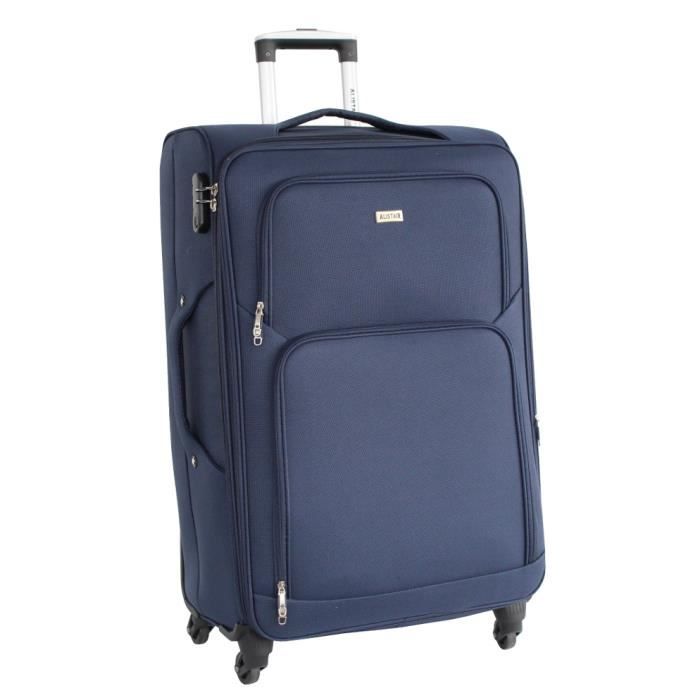 alistair plume 2.0 - valise grande taille 78cm – toile souple - bleu