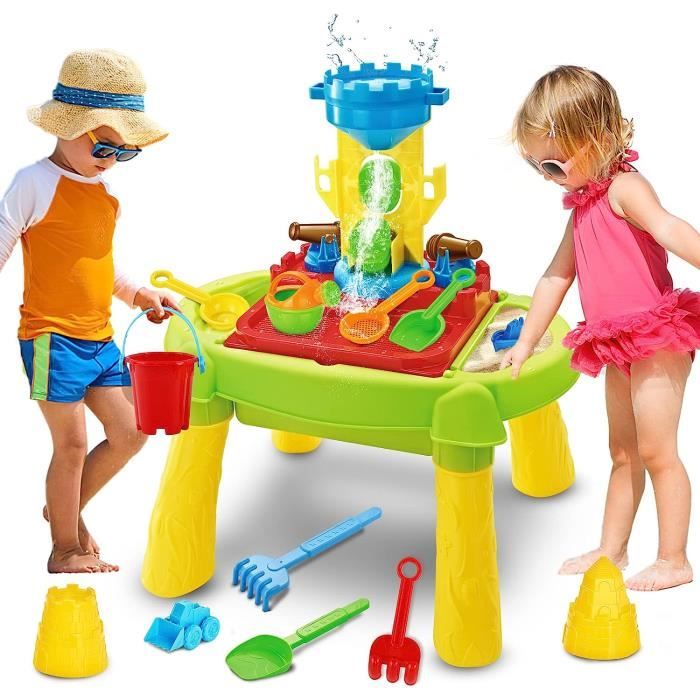 Doloowee – Table Sable/eau 3 En 1 Avec Chaise – Jeux Extérieur – Dès 3 Ans – Accessoires Inclus