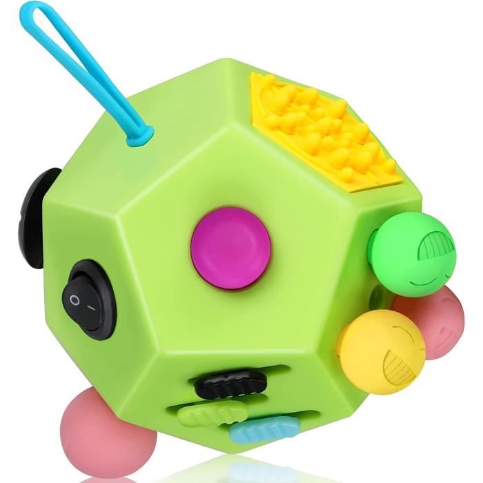 Cube Fidget Toys Jouet sensoriel pour soulager le stress et l'anxiété 12  côtés pour adultes et enfants - Cdiscount Jeux - Jouets
