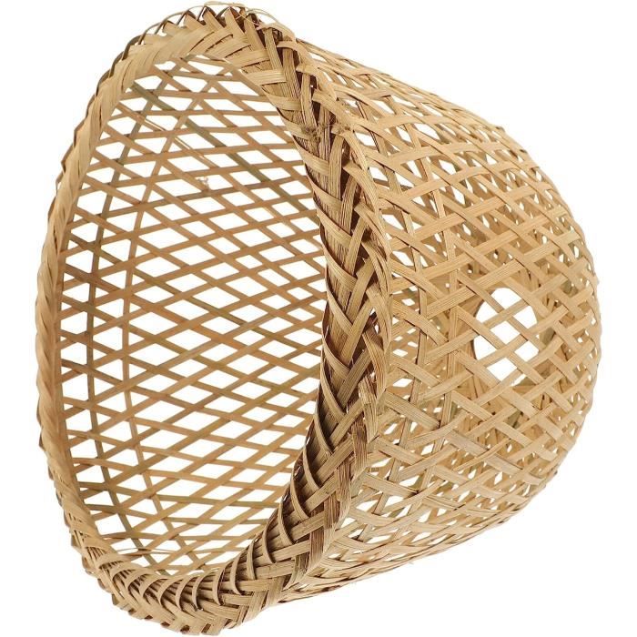 DEARMAMY Abat-Jour En Rotin Tissé Cylindrique Couvercle De Lumière E27/E14 Pour Salon Et Chambre