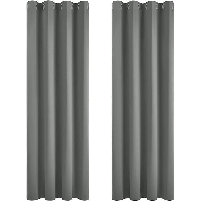 Rideau Thermique Isolant - CMLargeur - 100x130 cm - Blanc - Œillets - Occultant