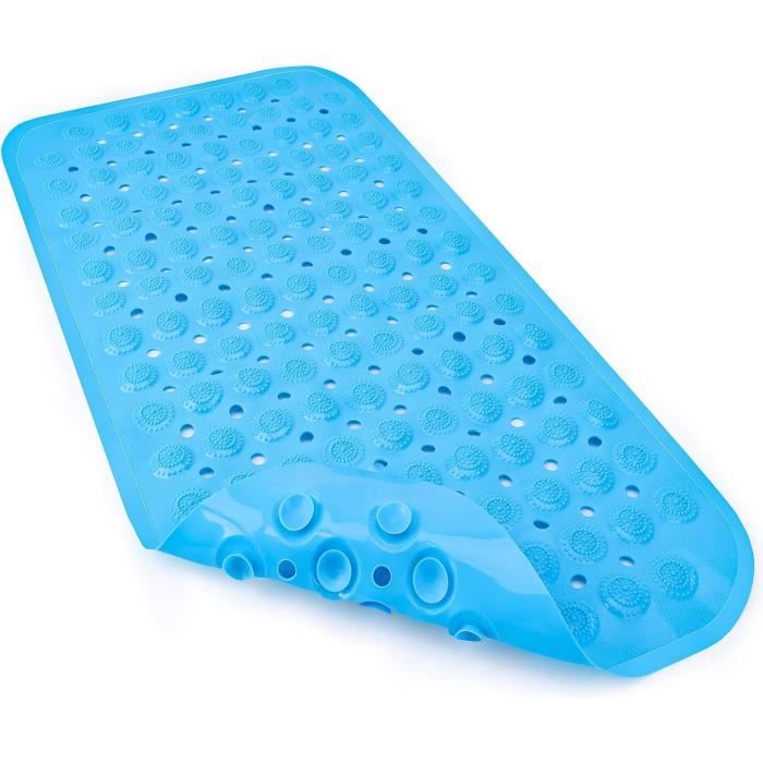 Tapis De Bain Antidérapant Anti-moisissure 70x40 Cm - Avec Ventouses Et Dos En Caoutchouc épais - Blanc, Pour Salle De Bain Et Baignoire