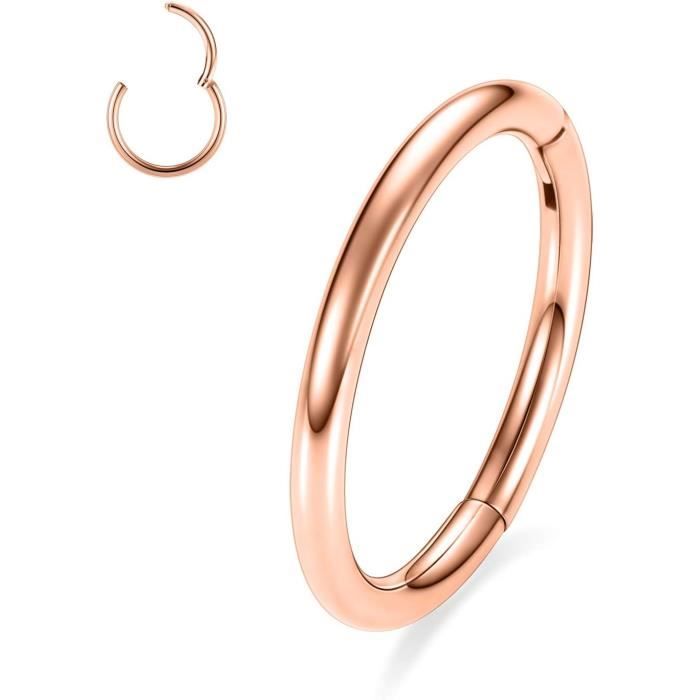 Piercing Double Anneau Conque - Acier Inoxydable - 16G (1.2mm) - Diamètre 8mm Et 10mm - Argenté Et Doré - Lot De 2 - 3