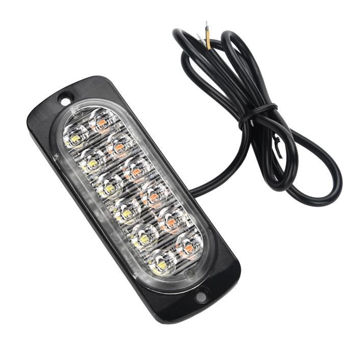 Barre Lumière Stroboscopique 96 LED Ambre Super Lumineuse 12-24V - Avertisseur Urgence