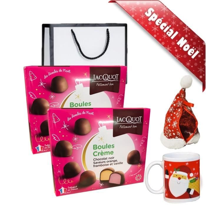 Chocolat De Noël 2 Boites Boules Crème Chocolat Noir