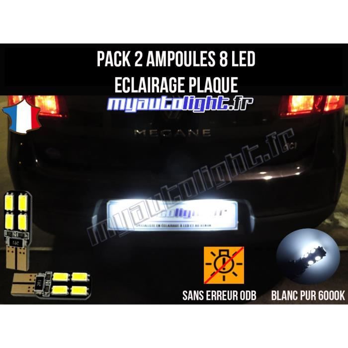 Pack ampoules led éclairage plaque pour Renault Mégane 3 Cdiscount Auto