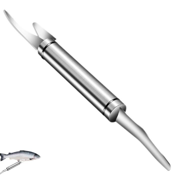Écailleur à Poisson Professionnel En Inox 304 - Grattoir à écailles Avec Pince à Arêtes - Cuisine Pratique