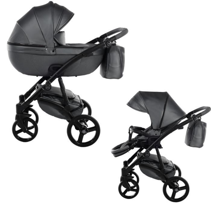 Ensemble poussette siège auto pour bébé et Isofix en option Laret Premium  by SaintBaby Coal 02 3en1 avec siège auto pour bébé