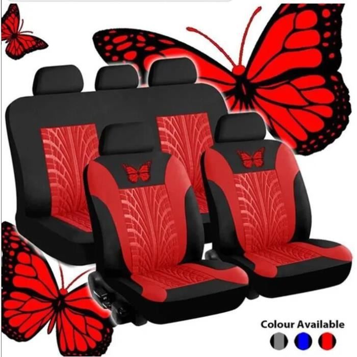 Housse Siege Voiture Ensemble de Housses de Siège Auto Universelle Couvre Sieges pour Avant Lot de 4 Rouge