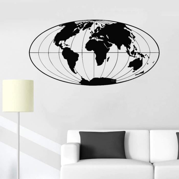 Sticker carte du monde - Cdiscount