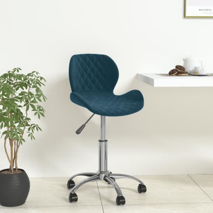 Chaise Pivotante Velours TecTake - Design Scandinave - Confort Premium - Pieds Acier - Pour Salon/salle à Manger