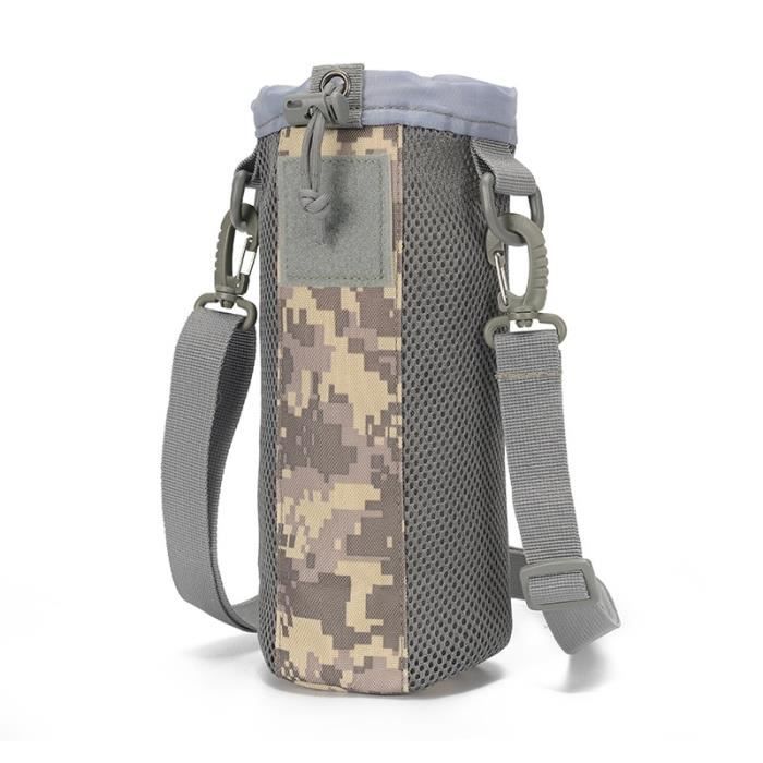 Pochette pour bouteille d'eau - Militaire - Molle - 2L - Nylon - Noir