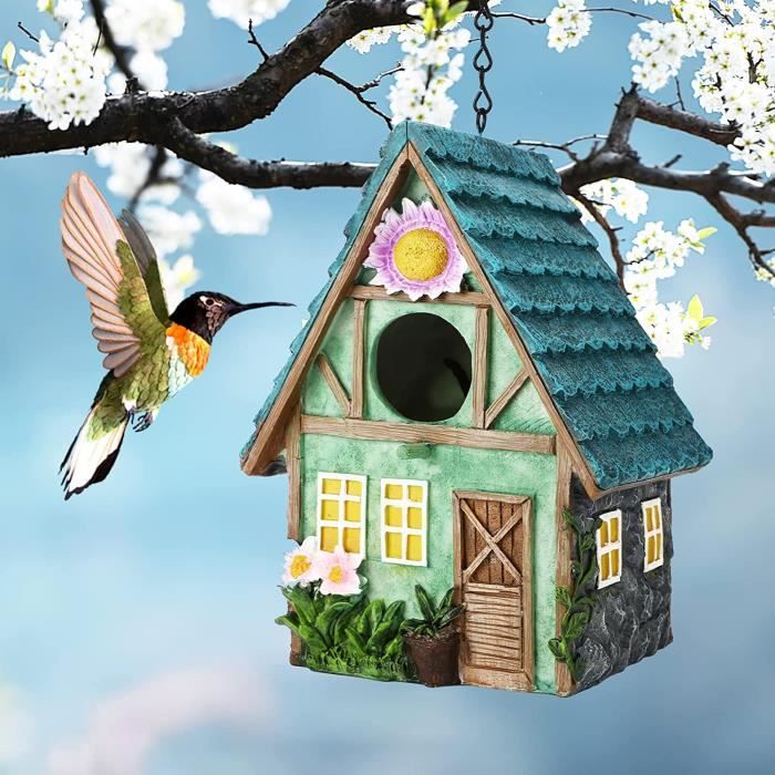 Nichoir à Oiseaux 6 Trous – Pour Colibris, Merles Bleus, Pinsons – En Bois, à Suspendre Au Jardin