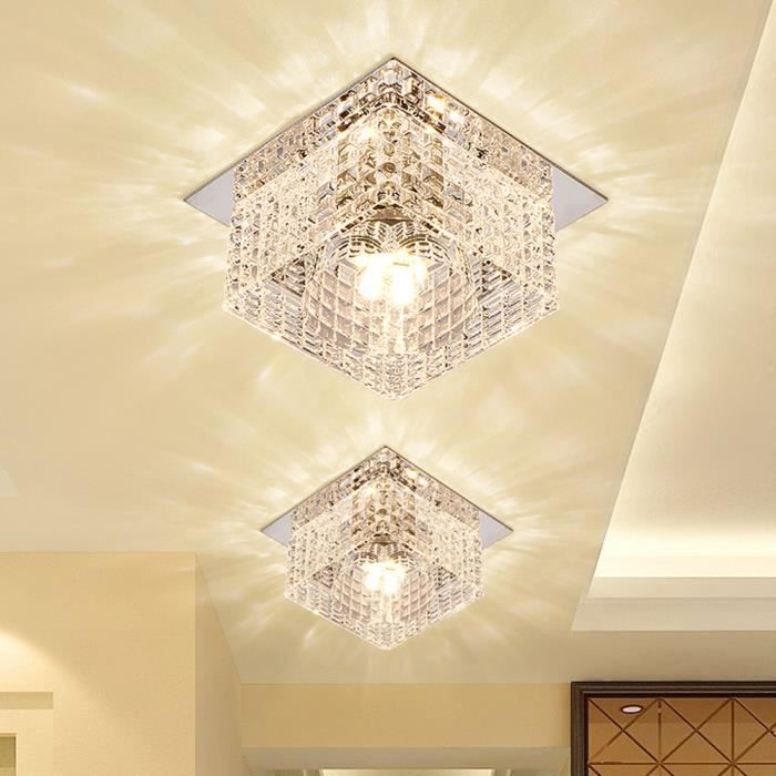 Utoopie Plafonnier LED Moderne 5W Lustre Cristal Lampe de Plafond pour Salle à Manger Salon Cuisine, 1pcs Blanc Chaud