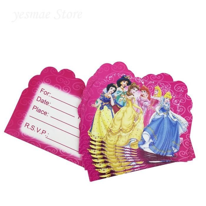 Correspondance Decoration Pour Fete D Anniversaire Pour Enfants 10 Pieces Carte D Invitation En Dessin Anime Carte Princesse Six Cdiscount Beaux Arts Et Loisirs Creatifs