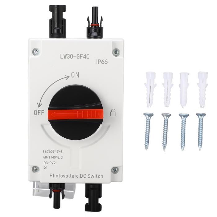 Interrupteur DC 4P 32A Pour Installation Photovoltaïque - 1000V Max - Avec Connecteurs MC4