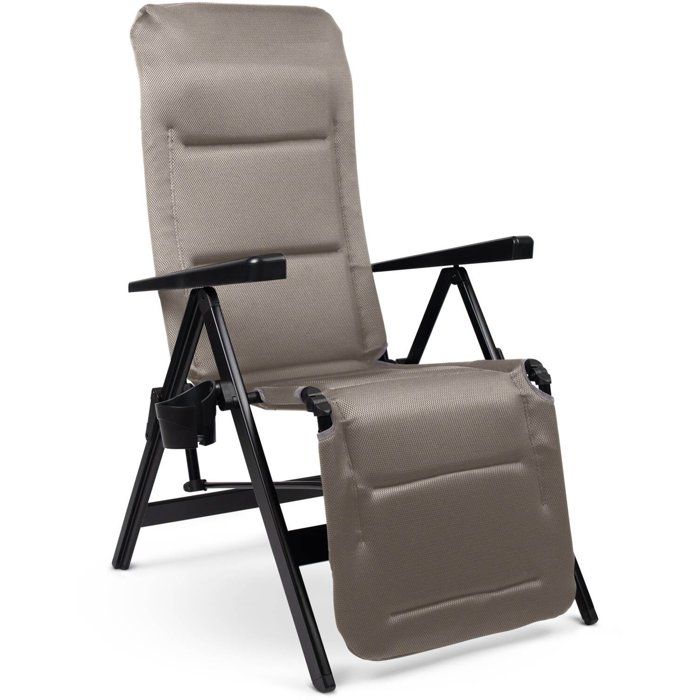 Chaise longue - DOMETIC - Gardina Lounger - Gris - Inclinable - Aluminium - Polyester SoftMesh