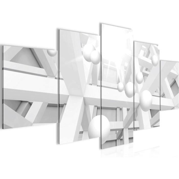 Tableau Les Lions Amour 200x100cm 5 Parties XXL - Décoration Murale Noir Blanc Runa Art