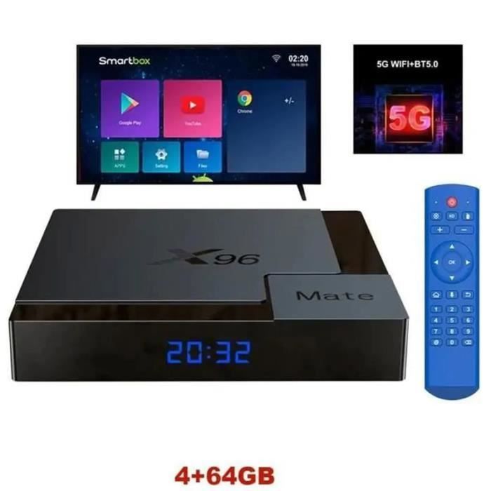 Android TV BOX X96 Mate Android 10 4GRAM 64G Coretx-A53 BT5.0 4K@60FPS  5GWIFI - Cdiscount TV Son Photo