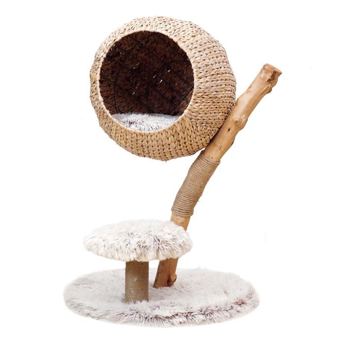 Meilleurs prix pour Fudajo Arbre à chat 83cm Panier de couchage Peluche Repos Abri Niche Élégance Animal domestique
