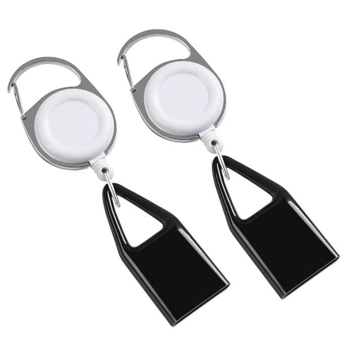 KLEHOPE Lot De 5 Porte-Briquet Rétractable Avec Mousqueton - Enrouleur Solide Portable Pour Briquet - Clip Ceinture Et Porte-Clés