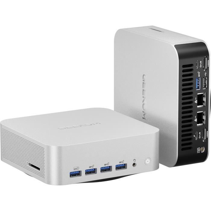 GEEKOM A8 Max – AI Mini PC Gamer – AMD Ryzen 9 8945HS – 32Go DDR5 – 2 To SSD – Windows 11 Pro – WiFi6E – BT5.2 – 2 Lan