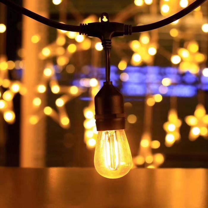Guirlande lumineuse exterieur étanche 15 lampes imperméabilisées 15